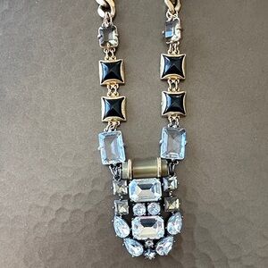 Stella and Dot Black and Silver Statement Necklace